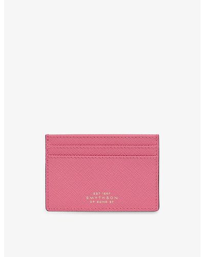 Smythson  Scarlet Red Panama Leather Passport Wallet – Baltzar