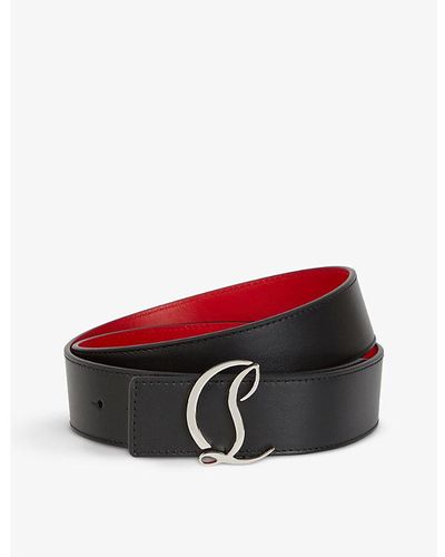 Christian Louboutin Cl Logo-buckle Leather Belt - Red