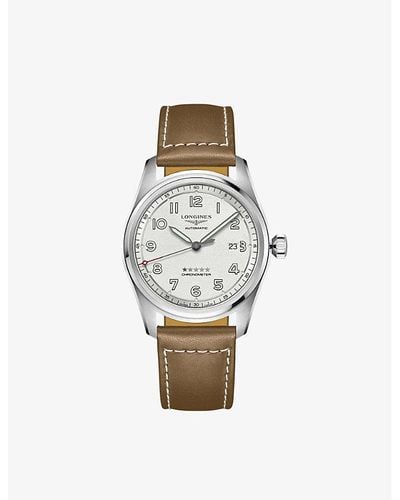 Longines L3.811.4.73.2 Spirit Stainless-steel And Leather Automatic Watch - Multicolor