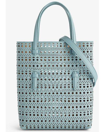 Alaïa Mina Cut-out Leather Top-handle Bag - Blue