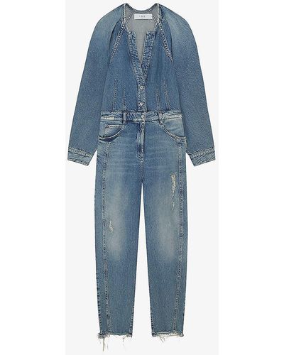 IRO Setia V-neck Denim Jumpsuit - Blue