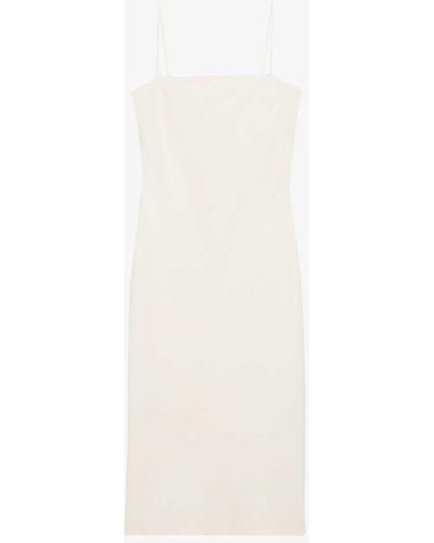 Claudie Pierlot Straight-neck Slim-fit Woven Mini Dress - White