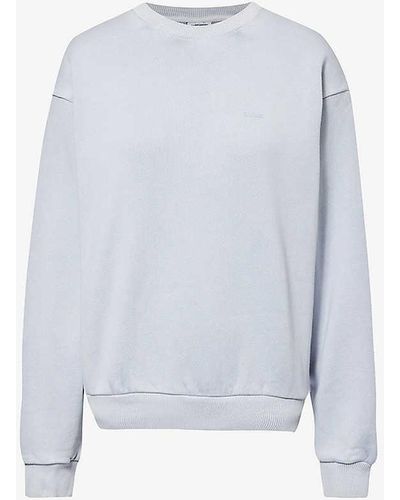 GYMSHARK Everywear Comfort Brand-print Cotton-jersey Sweatshirt X - White