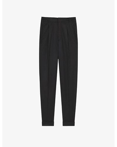 Reiss Brighton Relaxed-fit Tapered Woven Pants - Black