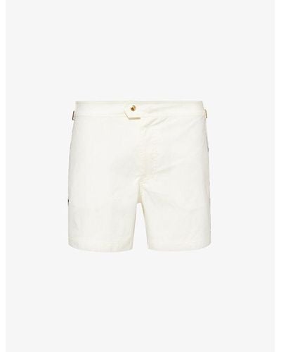 Tom Ford Waist-adjuster Zip-pocket Swim Shorts - White