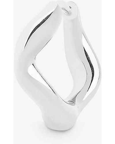 Maria Black Anil 10 Rhodium-plated Recycled Sterling- huggie - White
