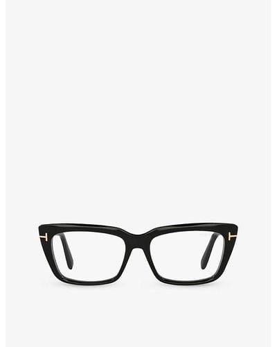 Tom Ford Ft5894 Rectangle-frame Acetate Optical Glasses - White