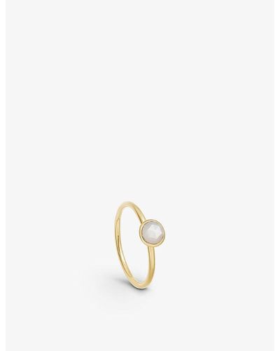 Astley Clarke Mini Stilla 18ct Yellow-gold Vermeil Sterling Silver And Moonstone Ring - Metallic