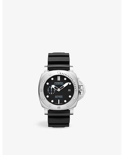 Panerai Pam01229 Submersible Stainless-steel And Rubber Automatic Watch - Black