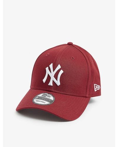 KTZ 9forty New York Yankees Brand-embroide Cotton-canvas Baseball Cap - Red