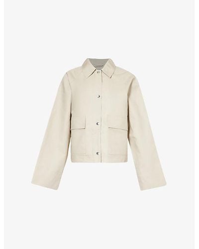 Totême Raglan-sleeve Boxy-fit Organic-cotton Jacket - Natural