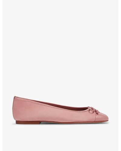 LK Bennett Kara Toe-cap Suede Ballerina Court Shoes - Pink