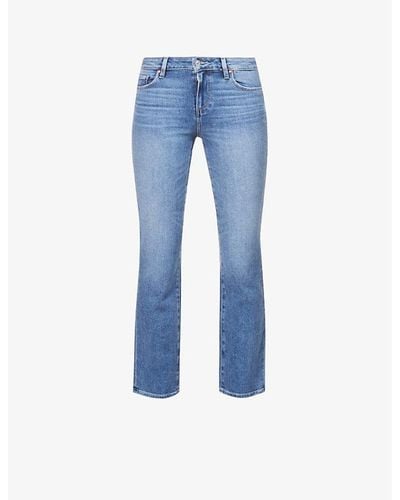 PAIGE Amber Cropped Mid-rise Stretch-denim Jeans - Blue