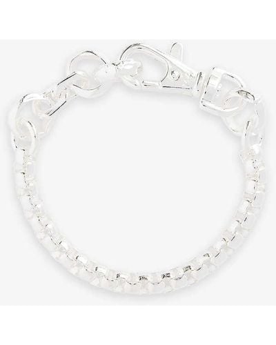 Martine Ali Seris Box-chain 925 Sterling- Plated Brass Bracelet - White