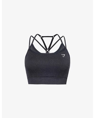 GYMSHARK Adapt Fleck Fitted Stretch-woven Sports Bra X - Blue