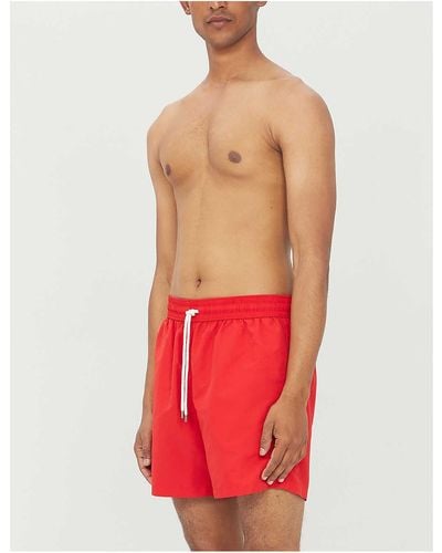 Polo Ralph Lauren Mens Rl2000 Red Traveller Logo-embroidered Swim Shorts S