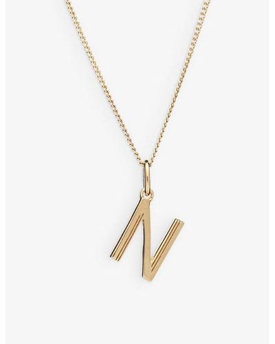 Rachel Jackson Art Deco N Initial 22ct Yellow Gold-plated Sterling-silver Necklace - Metallic