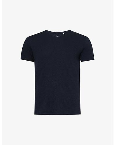IKKS Crewneck Brand-print Cotton-jersey T-shirt Xx - Blue