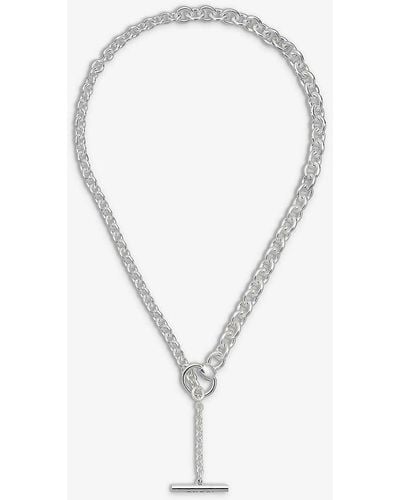 Gucci Horsebit T-bar Sterling- Necklace - White
