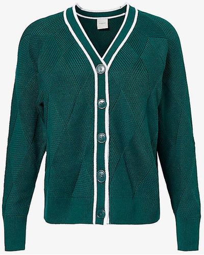 Varley Dorset Relaxed-fit Cotton-knit Cardigan X - Green