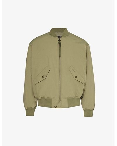 Barbour Brand-embroidered Boxy-fit Recycled-polyamide Bomber Jacket Xx - Green