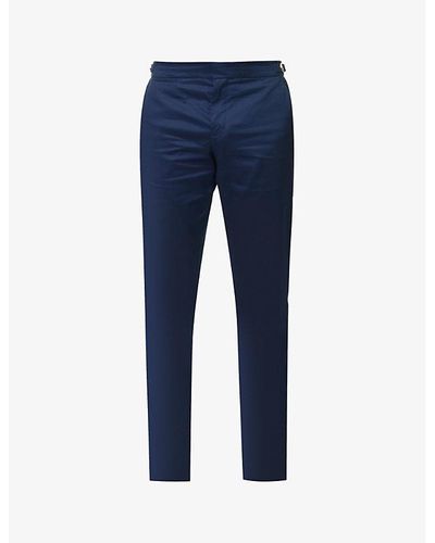 Orlebar Brown Griffon Tailored-fit Cotton-blend Pants - Blue