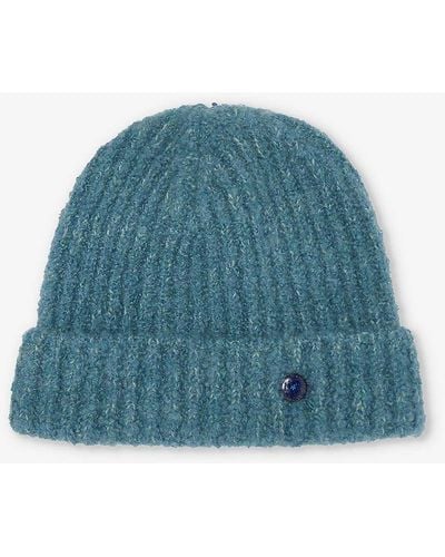 God's True Cashmere Unisex Gemstone-embellished Cashmere Beanie Hat - Blue