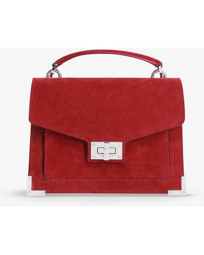The Kooples Fold-over Suede Cross-body Bag - Red