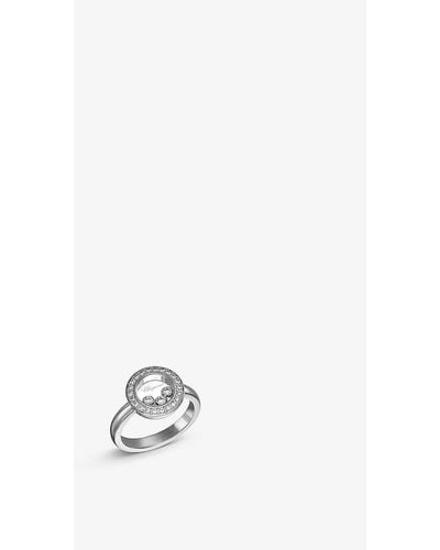 Chopard Happy Diamonds Icons 18ct White-gold And 0.19ct Brilliant-cut Diamond Ring - Metallic