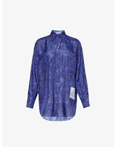 Zimmermann Ottie Paisley-print Silk Shirt - Blue