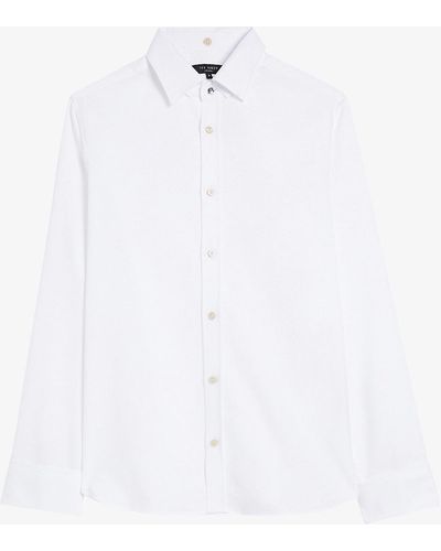 Ted Baker Byward Detachable-collar Cotton Shirt - White