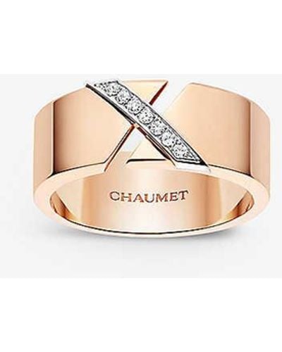 Chaumet Liens Évidence 18ct Rose-gold And 0.06ct Diamond Ring - White