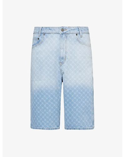 Daily Paper Zella Faded-wash Denim Shorts - Blue