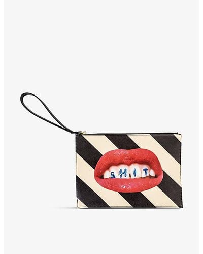 Seletti Wears Toiletpaper Sh*t Printed Canvas Pouch - Red