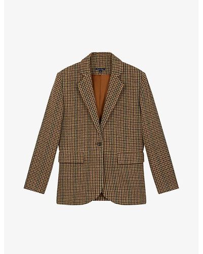 Soeur Sevres Welt-pocket Oversized-fit Wool Jacket - Brown