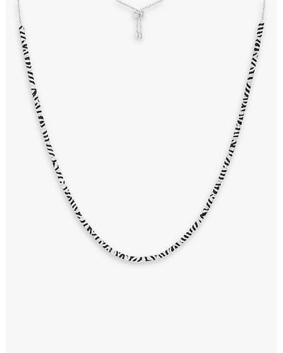 Apm Monaco Zebra Brand-engraved Sterling- And Zirconia Adjustable Necklace - Metallic