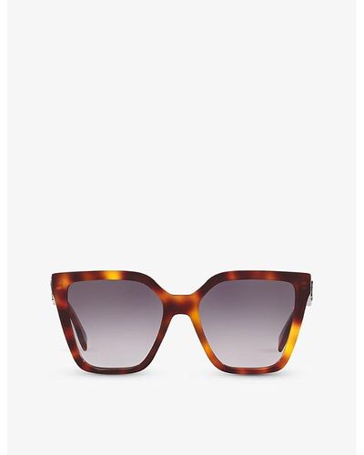 Fendi Fe40086i Square-frame Tortoiseshell Acetate Sunglasses - Brown