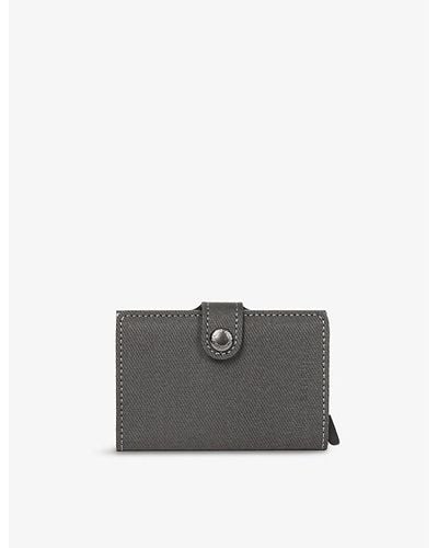 Secrid Miniwallet Leather And Aluminium Wallet - Gray