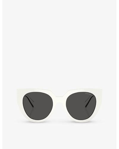 Prada Pr 14ws Cat-eye Acetate Sunglasses - White
