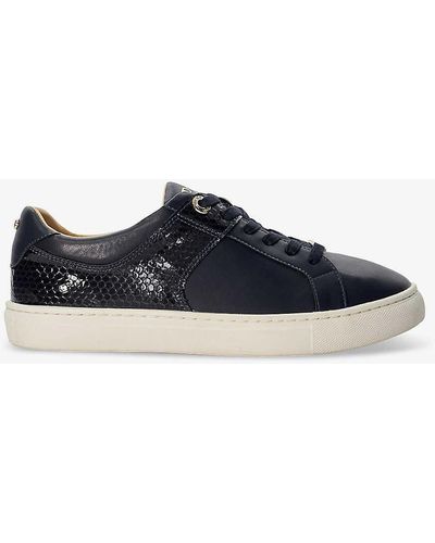 Dune Elodic Faux-leather Low-top Trainers - Blue