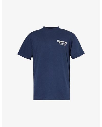 Carhartt Less Troubles Graphic-print Organic Cotton-jersey T-shirt X - Blue