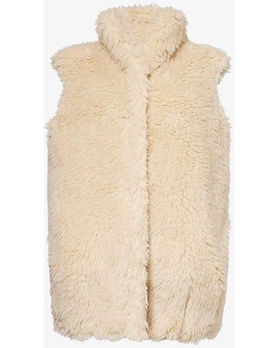 Conner Ives Fleece-textured Oversized Wool-blend Gilet - White