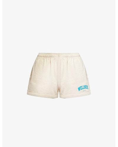 Sporty & Rich Wellness Logo-print Mid-rise Cotton-jersey Shorts X - Natural