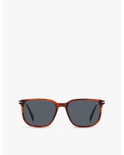 David Beckham 1141/s Rectangle-frame Acetate Sunglasses - Blue