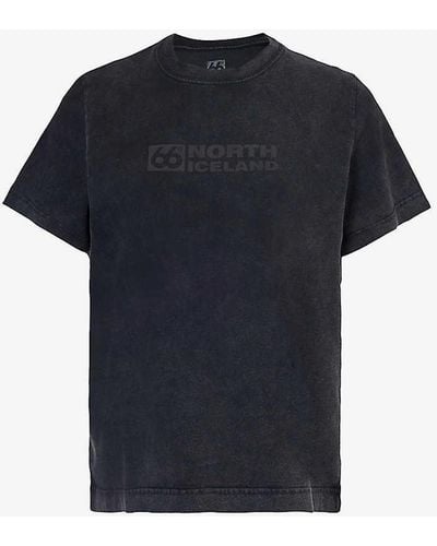 66 North Borgir Faded-wash Cotton-jersey T-shirt - Blue