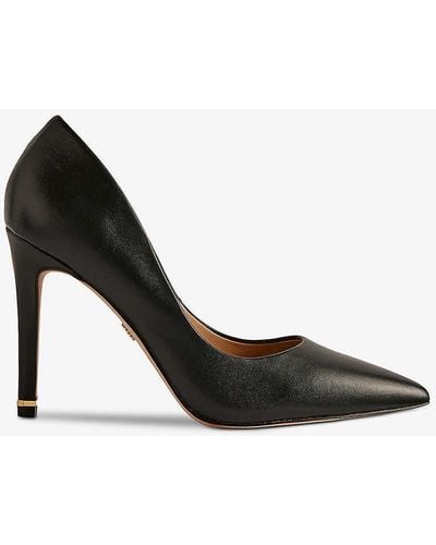 Ted Baker Caaraa Embellished-heel Faux-leather Court Shoes - Black