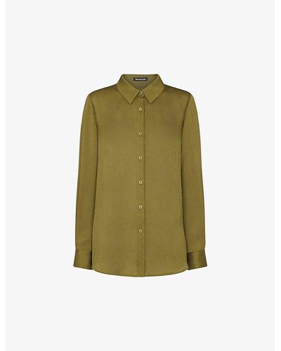Whistles Molly Relaxed-fit Satin Shirt - Green