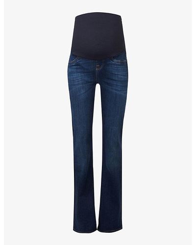 7 For All Mankind Maternity Bootcut High-rise Stretch-denim Jeans - Blue
