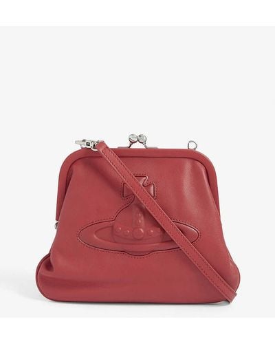 Vivienne Westwood Chelsea Logo-embossed Leather Clutch Bag - Red