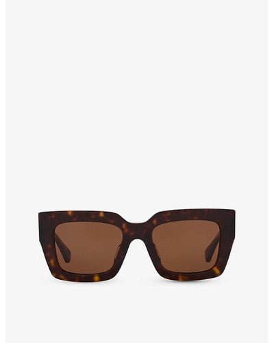 Bottega Veneta 6j000394 Bv1212s Rectangle-frame Acetate Sunglasses - Brown